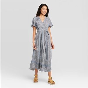 Knox & Rose Blue Wrap Dress